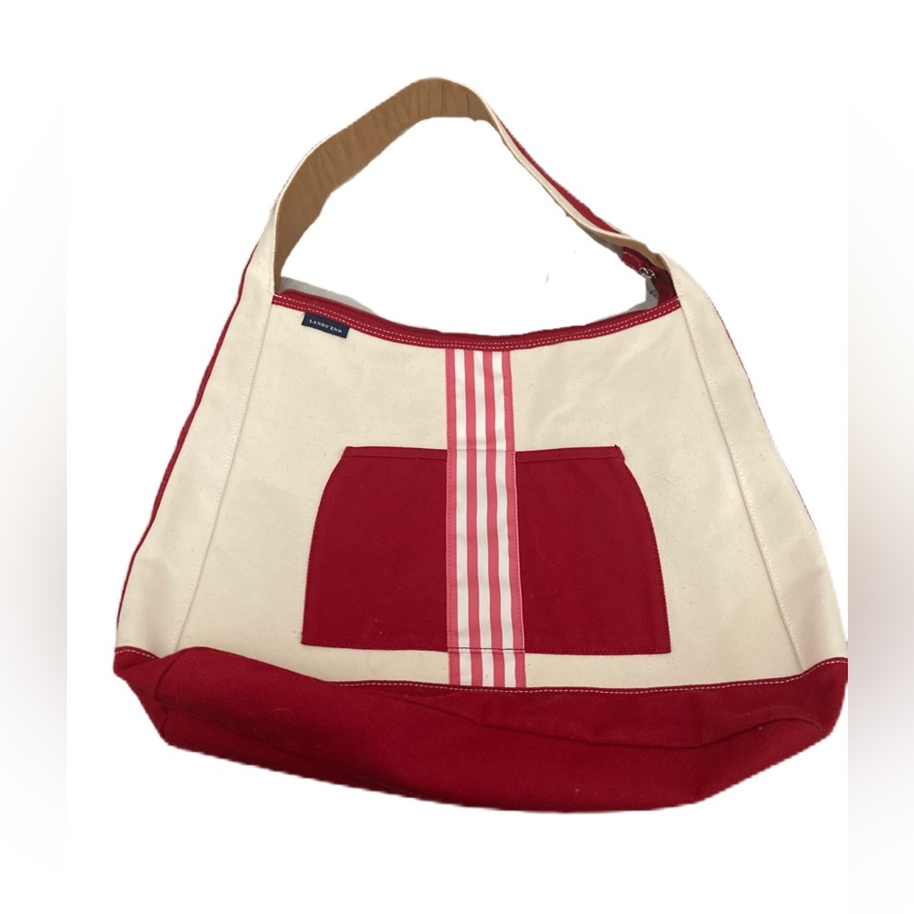 Final PRICE DROP! Lands End Large, hobo style, Canvas Tote!